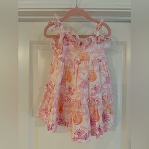 Janie and Jack Pink and Orange Floral Ruffle Blouse